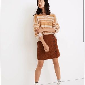 NWT Madewell Corduroy Quilted Mini Skirt